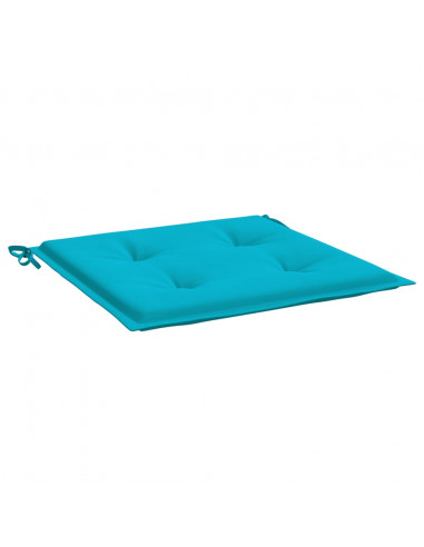 Cuscini per Sedia 2 pz Turchese 50x50x4 cm in Tessuto