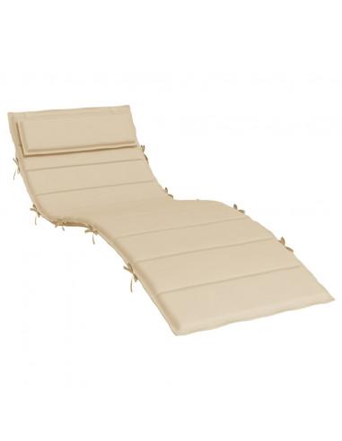 Cuscino per Lettino Beige 180x60x3 cm in Tessuto Oxford