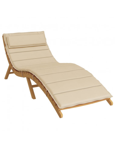 Cuscino per Lettino Beige 180x60x3 cm in Tessuto Oxford