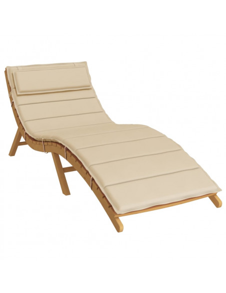 Cuscino per Lettino Beige 180x60x3 cm in Tessuto Oxford