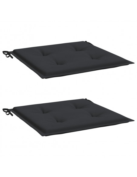 Cuscini per Sedia 2 pz Neri 40x40x3 cm in Tessuto Oxford