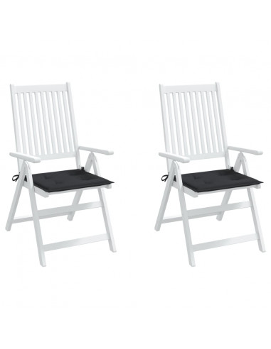 Cuscini per Sedia 2 pz Neri 40x40x3 cm in Tessuto Oxford