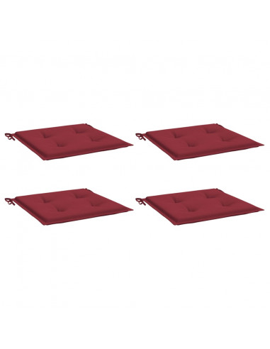 Cuscini per Sedia 4 pz Rosso Vino 40x40x3 cm in Tessuto Oxford