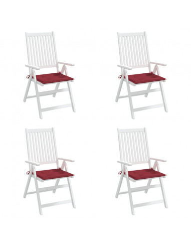 Cuscini per Sedia 4 pz Rosso Vino 40x40x3 cm in Tessuto Oxford