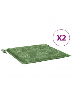 Cuscini per Sedia 2 pz Motivo a Foglie 40x40x4 cm Tessuto 2