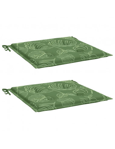 Cuscini per Sedia 2 pz Motivo a Foglie 40x40x4 cm Tessuto