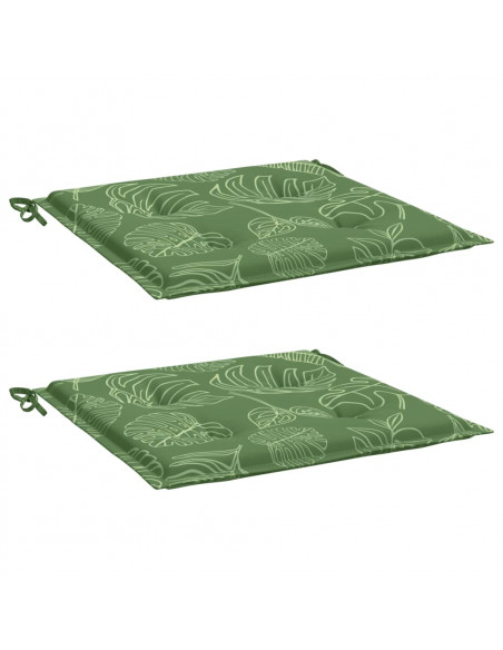 Cuscini per Sedia 2 pz Motivo a Foglie 40x40x4 cm Tessuto