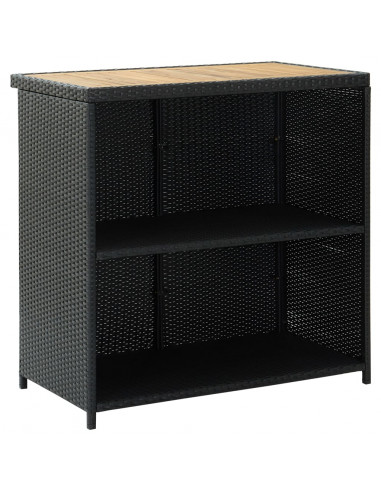 Set da Bar 3 pz in Polyrattan Nero
