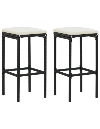 Set da Bar 3 pz in Polyrattan Nero