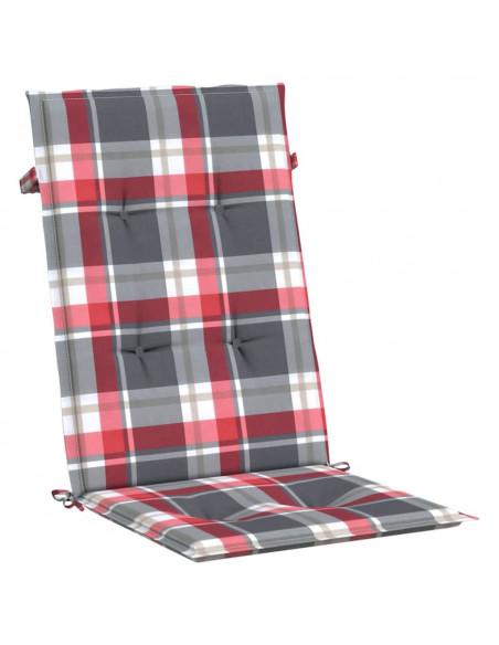 Cuscini per Sedie 2 pz Rossi a Quadri 120x50x3 cm in Tessuto