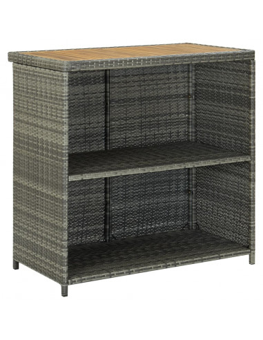 Set da Bar 3 pz in Polyrattan Grigio
