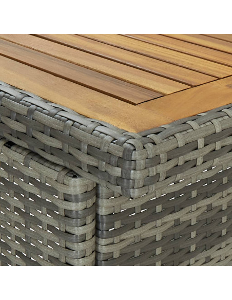 Set da Bar 3 pz in Polyrattan Grigio