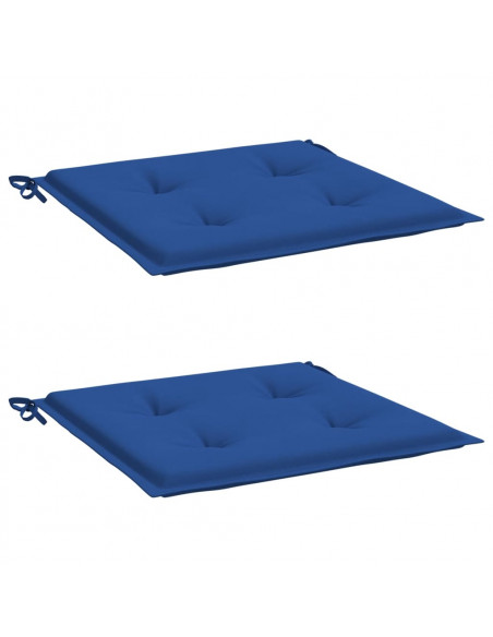 Cuscini per Sedia 2 pz Blu Reale 50x50x3 cm in Tessuto Oxford
