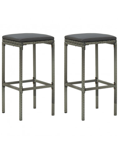 Set da Bar 3 pz in Polyrattan Grigio