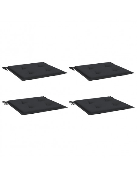 Cuscini per Sedia 4 pz Neri 50x50x3 cm in Tessuto Oxford