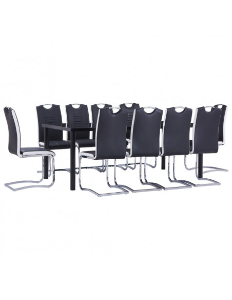 Set Sala da Pranzo 11 pz in Similpelle Nero