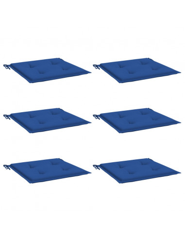 Cuscini per Sedia 6 pz Blu Reale 40x40x3 cm in Tessuto Oxford
