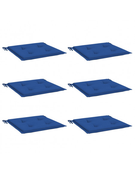 Cuscini per Sedia 6 pz Blu Reale 40x40x3 cm in Tessuto Oxford