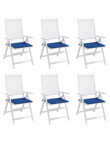 Cuscini per Sedia 6 pz Blu Reale 40x40x3 cm in Tessuto Oxford