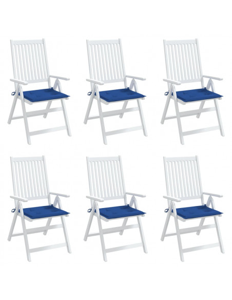 Cuscini per Sedia 6 pz Blu Reale 40x40x3 cm in Tessuto Oxford