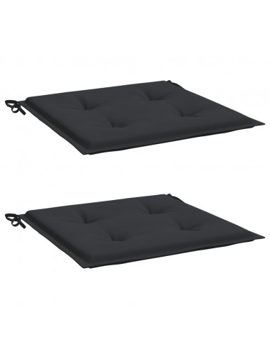 Cuscini per Sedia 2 pz Neri 50x50x3 cm in Tessuto Oxford