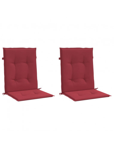 Cuscini per Sedia 2 pz Rosso Vino 100x50x7 cm in Tessuto
