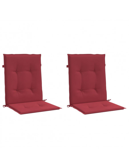 Cuscini per Sedia 2 pz Rosso Vino 100x50x7 cm in Tessuto