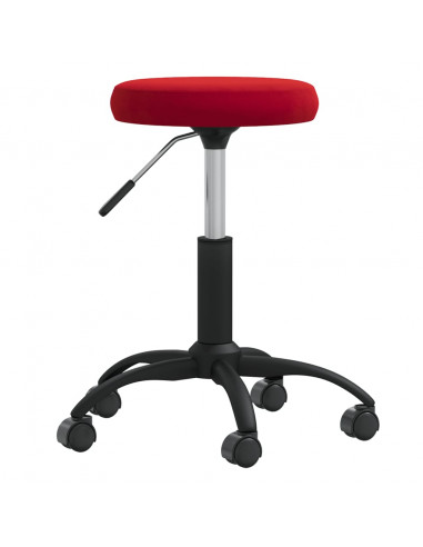 Sgabello da Massaggio in Velluto Rosso Vino