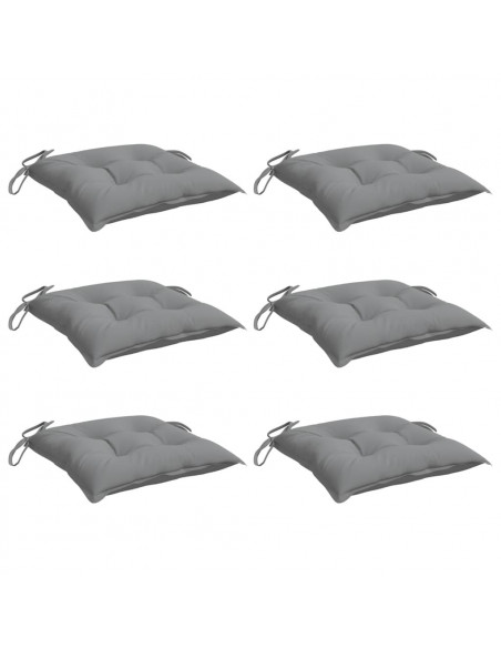 Cuscini per Sedia 6 pz Grigi 40x40x7 cm in Tessuto Oxford
