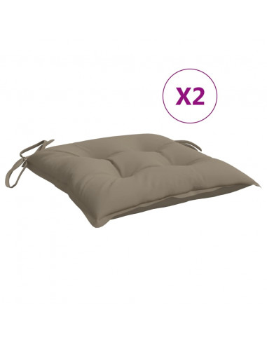 Cuscini per Sedia 2 pz Tortora 40x40x7 cm in Tessuto Oxford