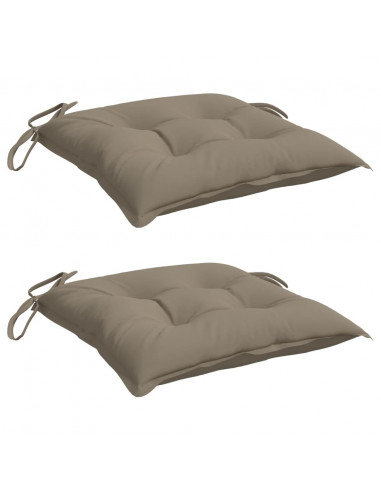 Cuscini per Sedia 2 pz Tortora 40x40x7 cm in Tessuto Oxford