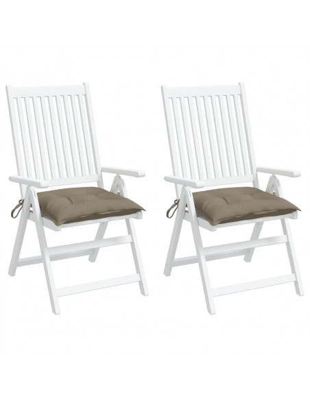Cuscini per Sedia 2 pz Tortora 40x40x7 cm in Tessuto Oxford