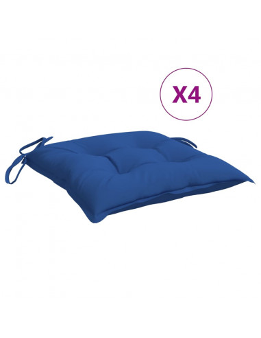 Cuscini per Sedia 4 pz Blu 40x40x7 cm in Tessuto Oxford