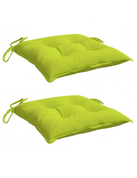 Cuscini per Sedia 2 pz Verde Intenso 40x40x7 cm Tessuto Oxford