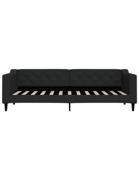 Letto da Giorno Nero 80x200 cm in Tessuto