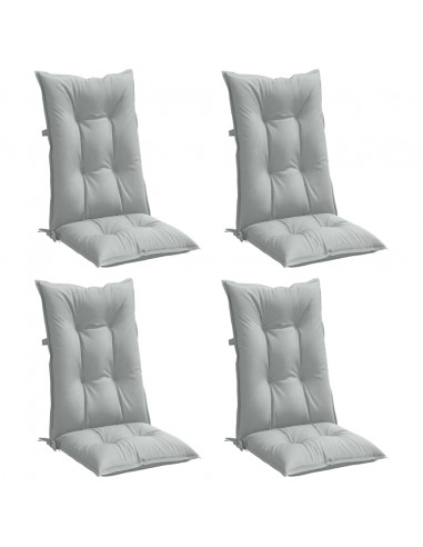 Cuscini Sedia Schiena Alta 4 Grigio Mélange 120x50x7 Tessuto