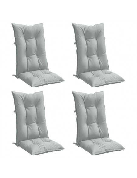 Cuscini Sedia Schiena Alta 4 Grigio Mélange 120x50x7 Tessuto