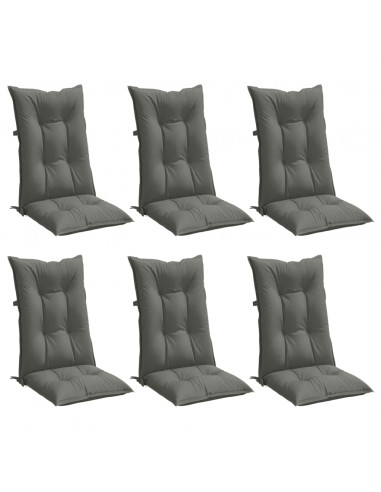 Cuscini Sedia Schiena Alta 6 Grigio Mélange 120x50x7 Tessuto