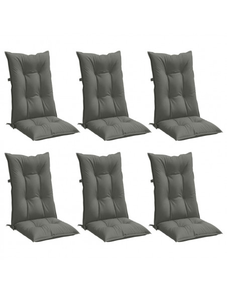 Cuscini Sedia Schiena Alta 6 Grigio Mélange 120x50x7 Tessuto