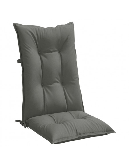 Cuscini Sedia Schiena Alta 6 Grigio Mélange 120x50x7 Tessuto