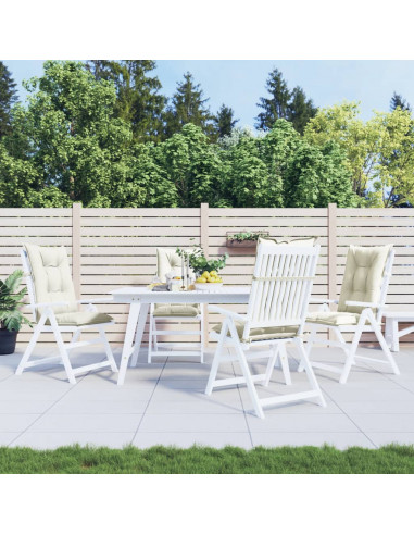 Cuscini Sedia Schiena Alta 4 Crema Mélange 120x50x7 Tessuto