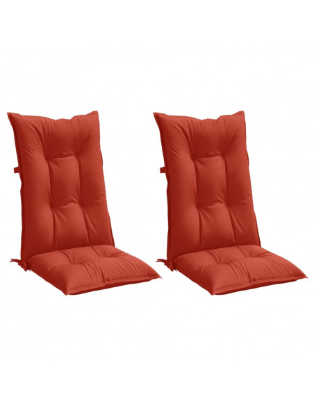 Cuscini Sedia Schiena Alta 2 Rosso Mélange 120x50x7 Tessuto