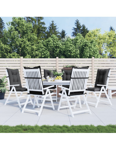 Cuscini Sedia Schiena Alta 6 Antracite Mélange 120x50x7 Tessuto