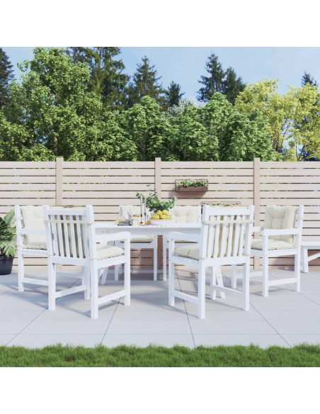 Cuscini Sedia Schiena Bassa 6 pz Crema Mélange 100x50x7 Tessuto