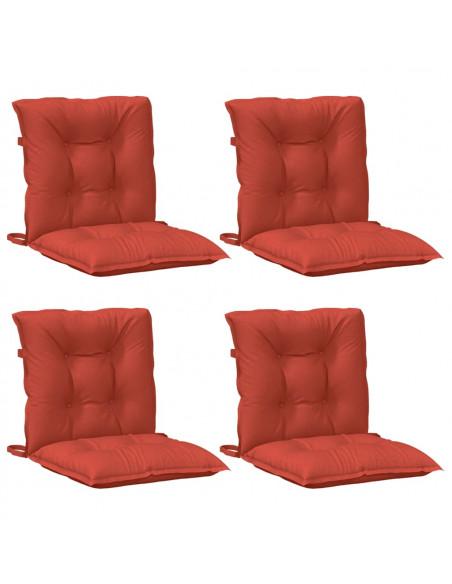Cuscini Sedia Schiena Bassa 4 pz Rosso Mélange 100x50x7 Tessuto