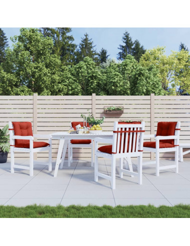 Cuscini Sedia Schiena Bassa 4 pz Rosso Mélange 100x50x7 Tessuto