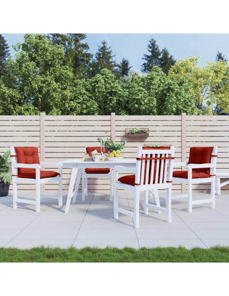Cuscini Sedia Schiena Bassa 4 pz Rosso Mélange 100x50x7 Tessuto