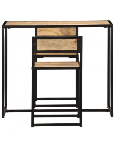 Set per Sala da Pranzo 3 pz in Legno Massello di Mango