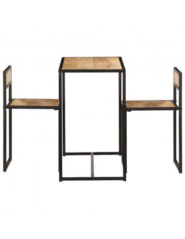 Set per Sala da Pranzo 3 pz in Legno Massello di Mango