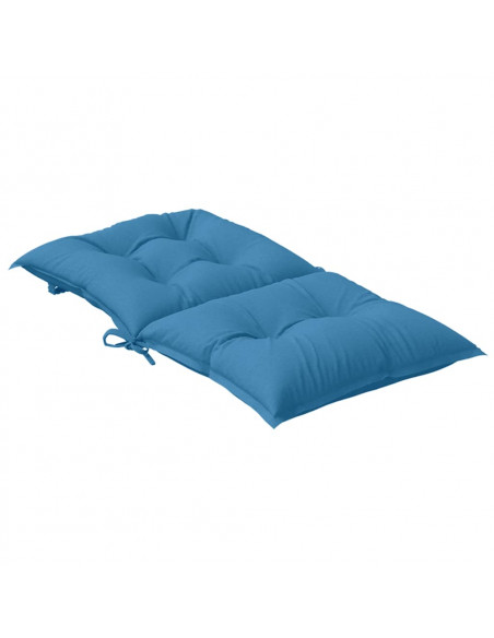 Cuscini Sedia Schiena Bassa 6 pz Blu Mélange 100x50x7 Tessuto
